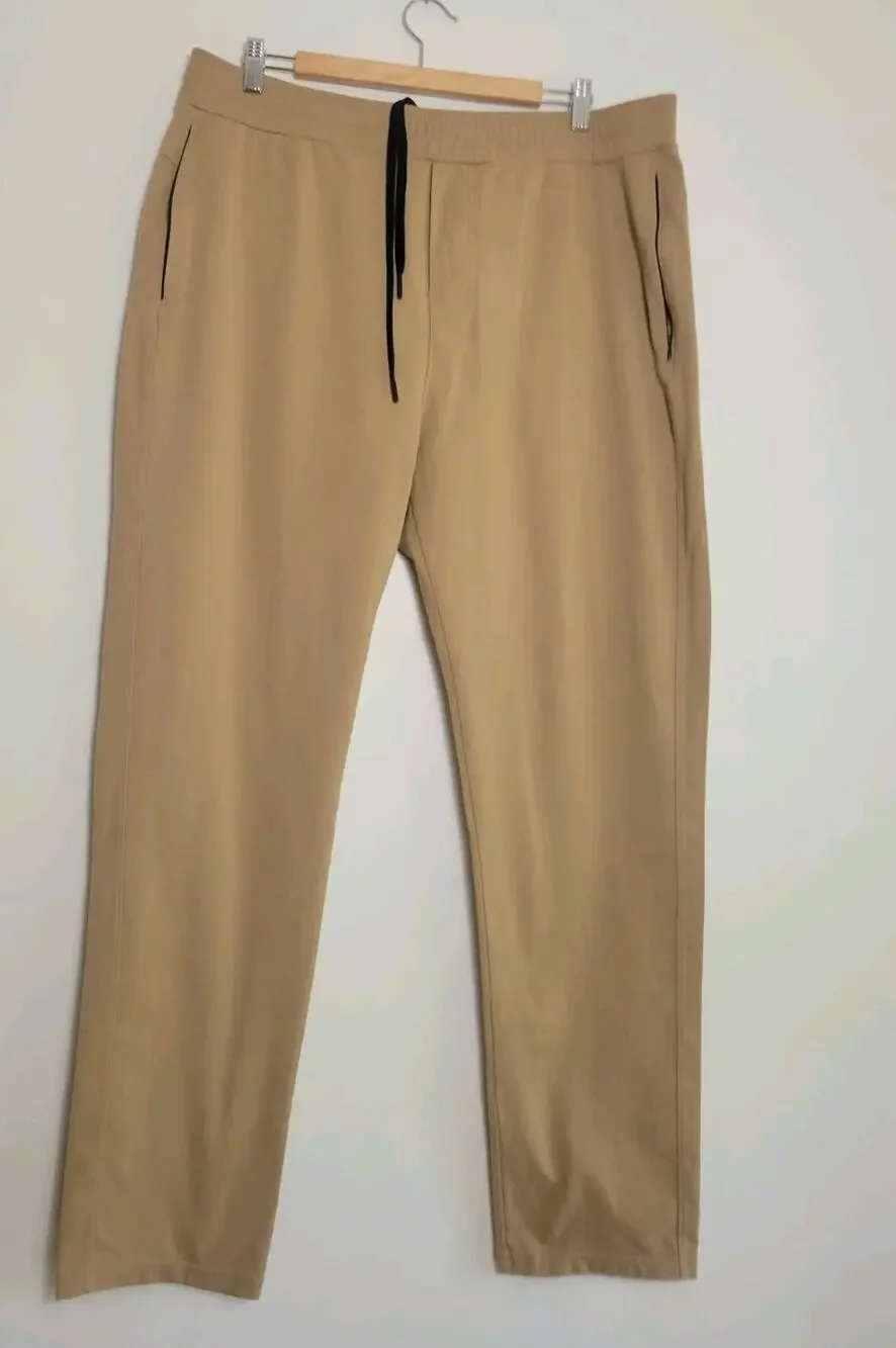 Public Rec Pants Men 40x34 Beige All Day Every Day Sweat Nylon Stretch Active